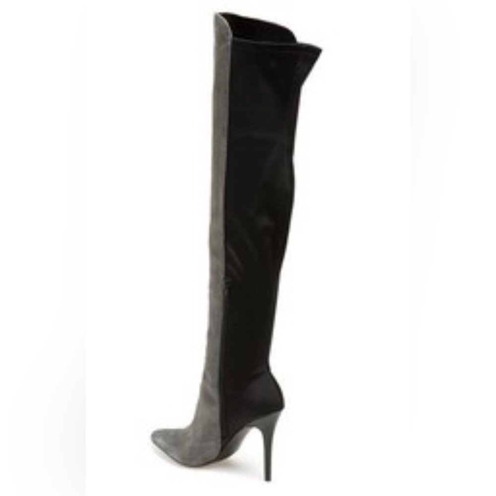 Charles David | Grey Suede & Black Neoprene‎ Over-the-Knee Boots, 8 - Picture 2 of 14